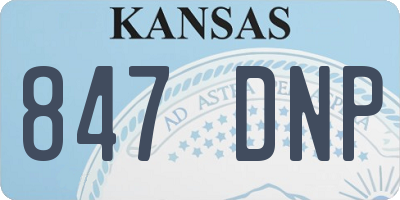 KS license plate 847DNP