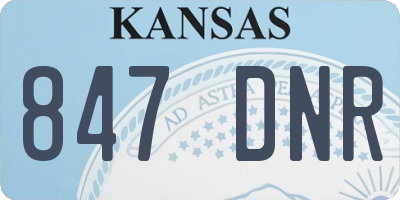 KS license plate 847DNR