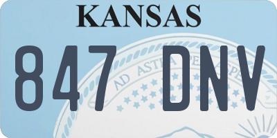 KS license plate 847DNV