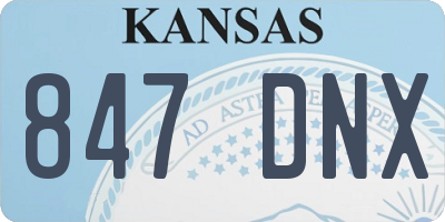 KS license plate 847DNX