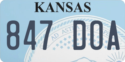 KS license plate 847DOA