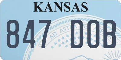 KS license plate 847DOB