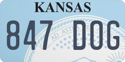 KS license plate 847DOG