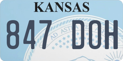 KS license plate 847DOH