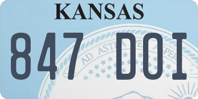 KS license plate 847DOI