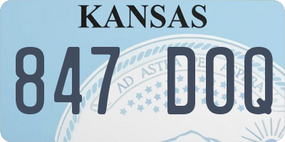 KS license plate 847DOQ