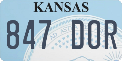 KS license plate 847DOR