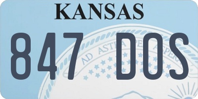 KS license plate 847DOS