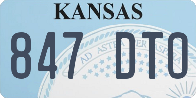 KS license plate 847DTO