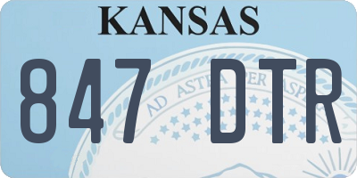 KS license plate 847DTR