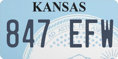 KS license plate 847EFW