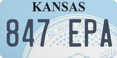 KS license plate 847EPA