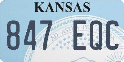 KS license plate 847EQC