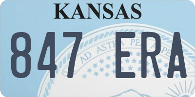 KS license plate 847ERA
