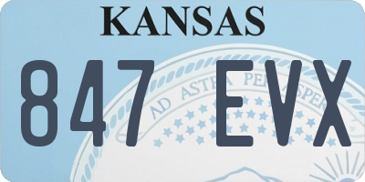 KS license plate 847EVX