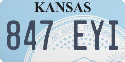 KS license plate 847EYI