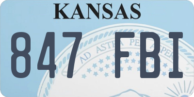 KS license plate 847FBI
