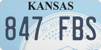 KS license plate 847FBS
