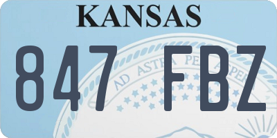 KS license plate 847FBZ