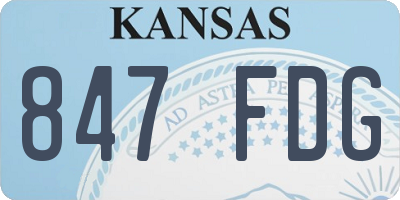 KS license plate 847FDG