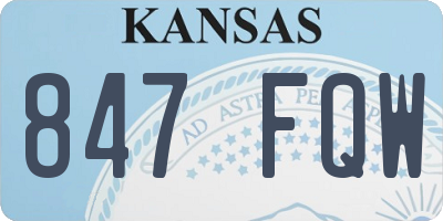 KS license plate 847FQW