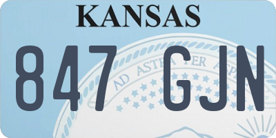 KS license plate 847GJN
