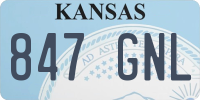KS license plate 847GNL