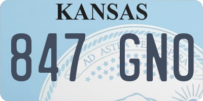 KS license plate 847GNO