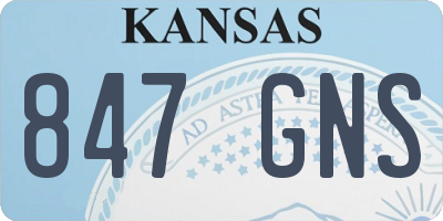 KS license plate 847GNS