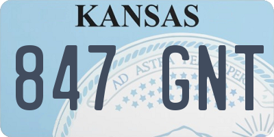 KS license plate 847GNT
