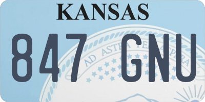 KS license plate 847GNU
