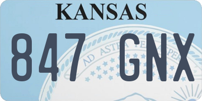 KS license plate 847GNX