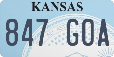 KS license plate 847GOA