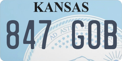 KS license plate 847GOB