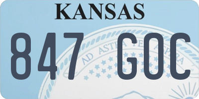 KS license plate 847GOC