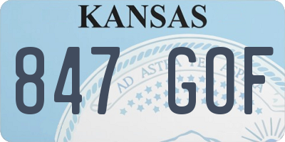 KS license plate 847GOF