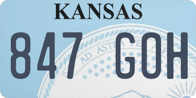 KS license plate 847GOH