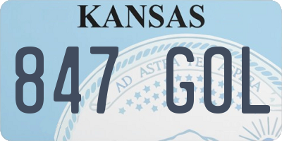 KS license plate 847GOL