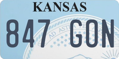 KS license plate 847GON
