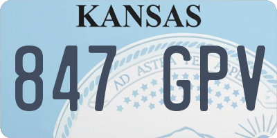 KS license plate 847GPV