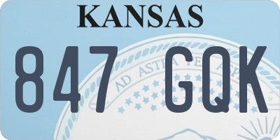 KS license plate 847GQK