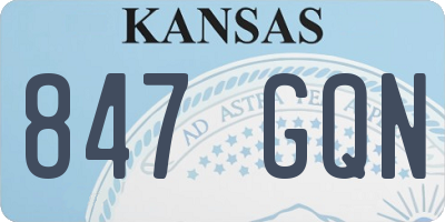 KS license plate 847GQN