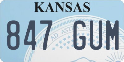 KS license plate 847GUM