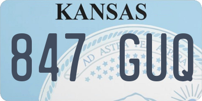 KS license plate 847GUQ