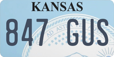 KS license plate 847GUS