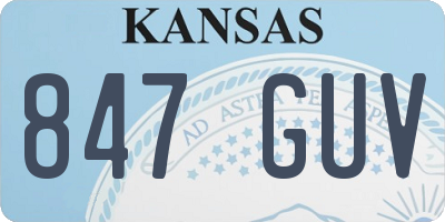 KS license plate 847GUV