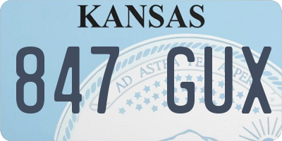 KS license plate 847GUX