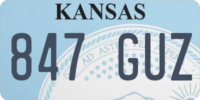 KS license plate 847GUZ