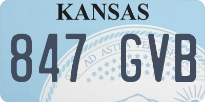 KS license plate 847GVB