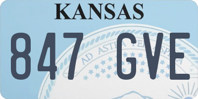 KS license plate 847GVE